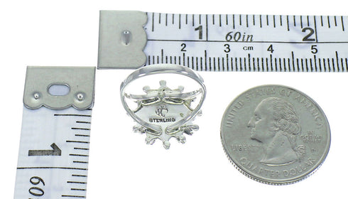 Genuine Sterling Silver And Magenta Turquoise Needlepoint Southwest Ring Size 6 YX67110